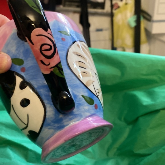 Cat Mug Vintage calico cow cat coffee mug watercolor Groovy Cat - Picture 6 of 7